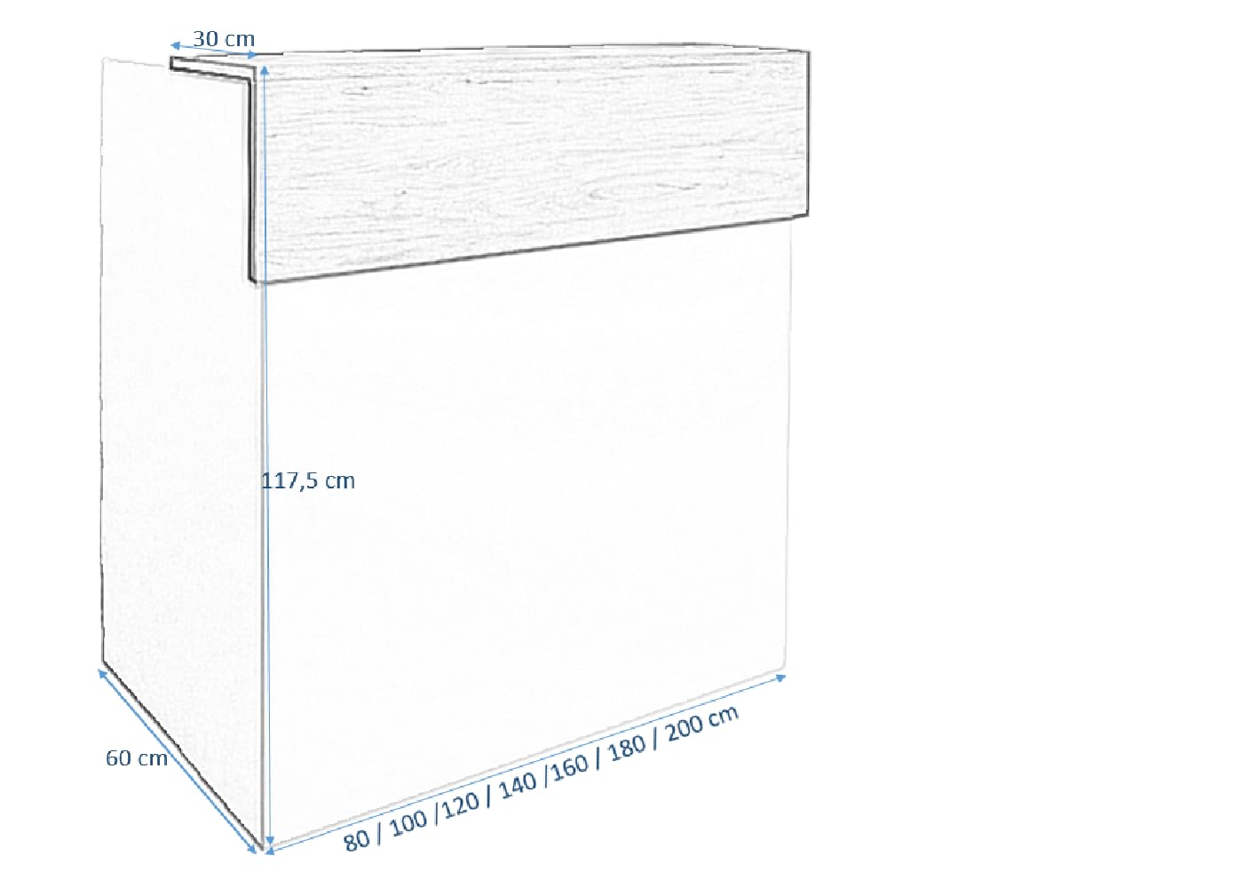 Mostrador Osiris Basic. Mostrador de Recepción para Oficina, Tienda, Clínica. Fácil Montaje (160cm Ancho, Roble)