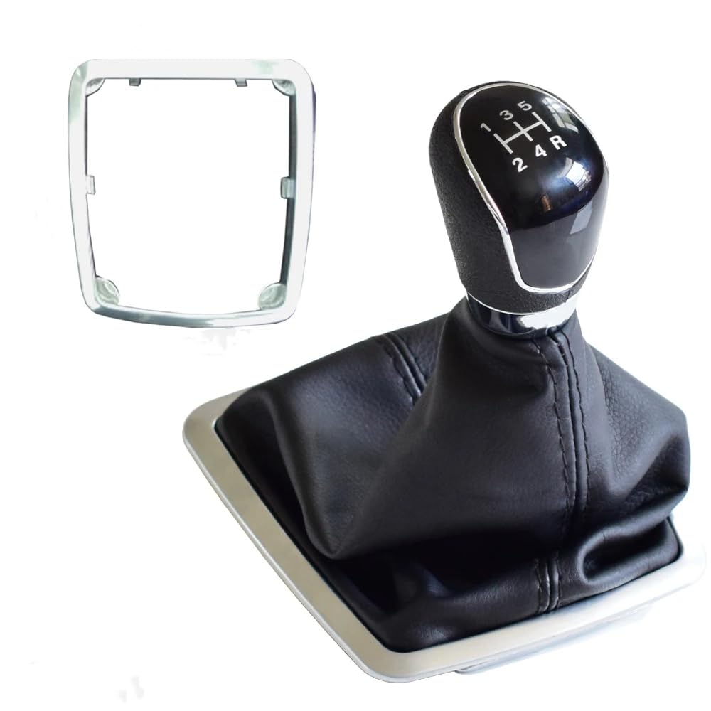 Pomello del cambio a 5 marce, per Ford Focus 2 MK2 FL C-MAX 2006-2011MK3 MK4 MK7 Galaxy Pomello Cambio 5 Marce Manuali con Cuffia Leva Cambio(nero, 5S)