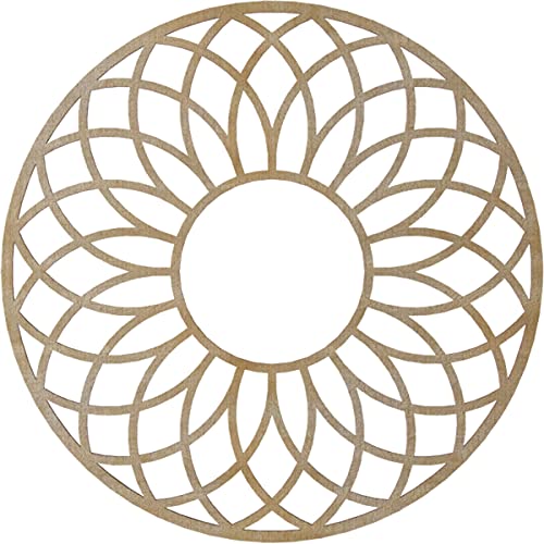 Image of Ekena Millwork 24 inchOD x 8 1 /4 inchID x 3 /8 inchT Cannes Wood Fretwork Pierced Ceiling Medallion, Birch