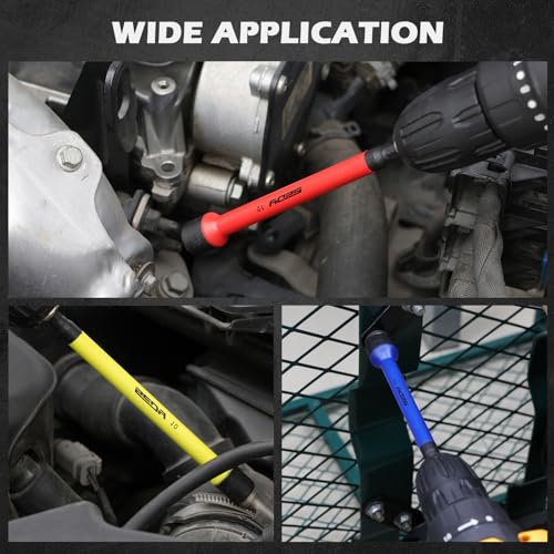 Magnetic Impact Nut Driver Set: 6-Piece Metric Color Coded Nut Setter Set 6 Inch Length CR-V Nut Driver Tool Set 1/4 Inch Hex Shank Extra Long Nut Driver Bit Set