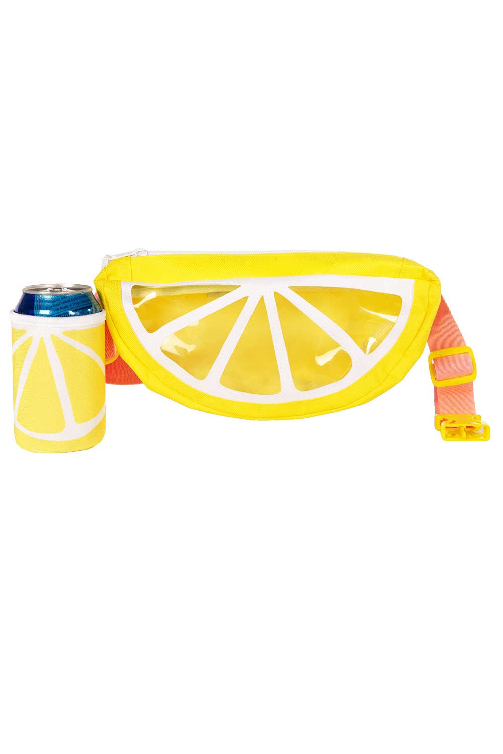 Tipsy Elves Lemon Spritzer Fanny Pack w/Drink Holder - 3D Lemon Belt Bag for Festivals - Fun Adjustable Strap 3D Waist Pack