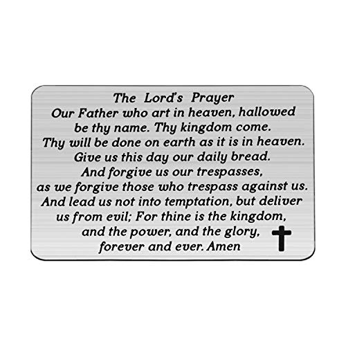 MYOSPARK The Lord's Prayer Engraved Wallet Card Our Father Who Art in Heaven Matthew 6:9-13 Religious Gift (Lord's prayer father W-C)