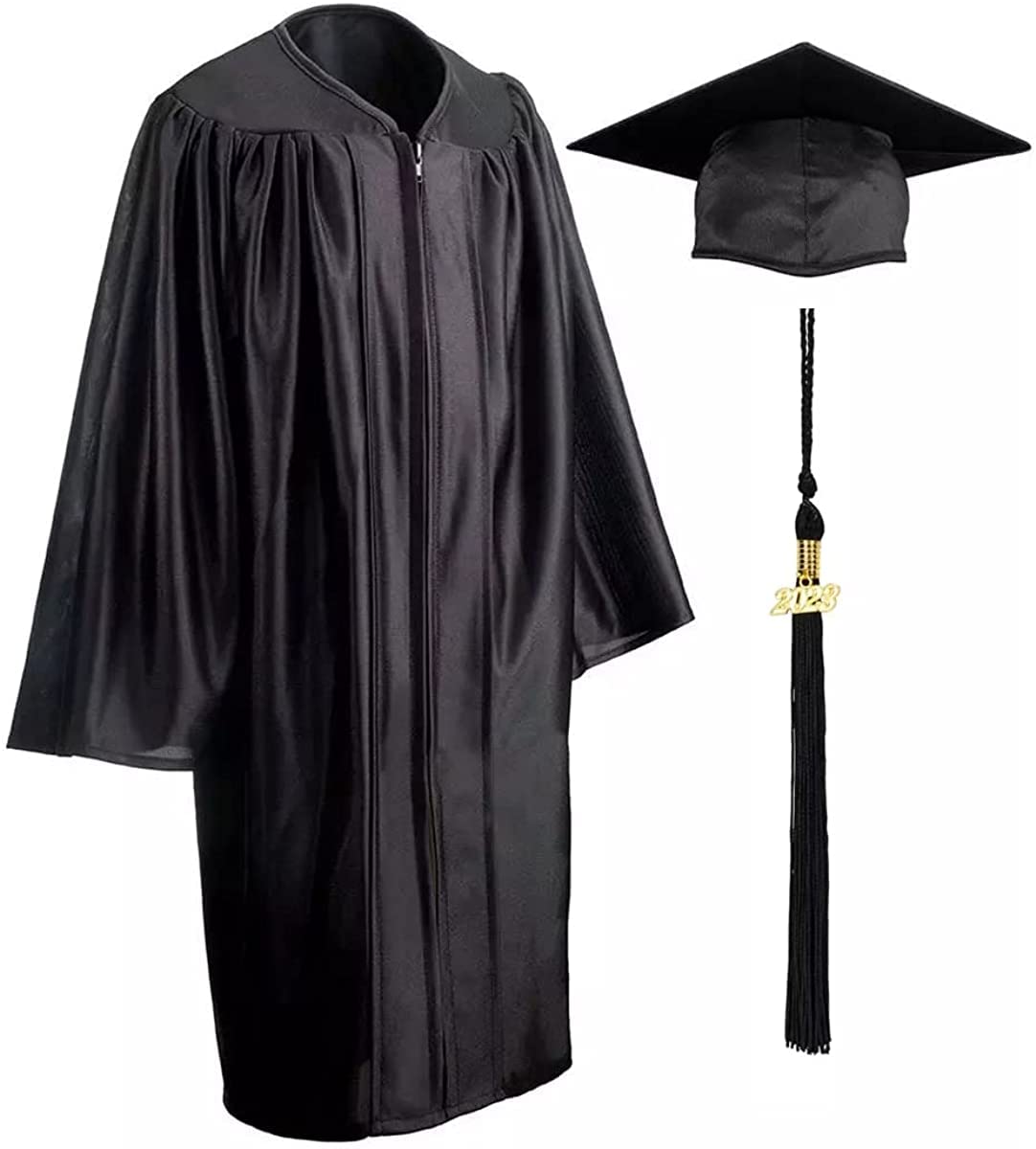 GraduationSourceChild Shiny Graduation Cap, Gown, Tassel Set | Graduation Cap and Gown 2023 | Unisex Child Graduation Robe