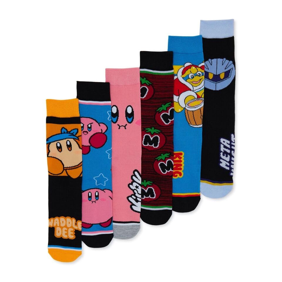 Chaussettes Kirby Nintendo lot de 6 chaussettes homme multicolores taille unique Bioworld