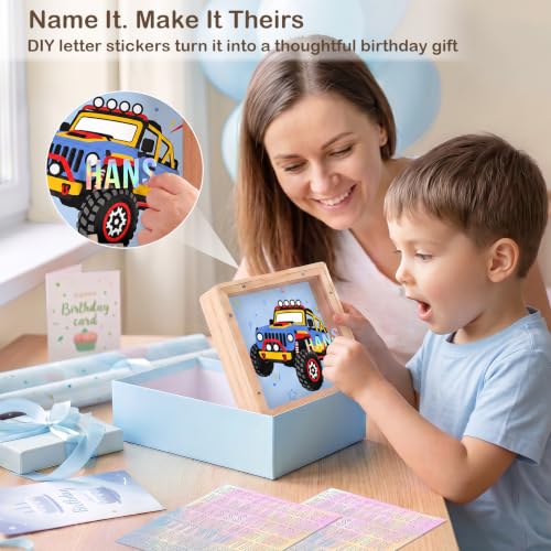 Image of ICOSY Piggy Bank for Kids, Wooden Framed Coin Bank