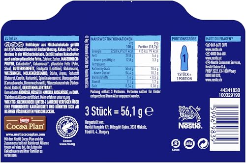 NESTLÉ SMARTIES Mini-Schoko-Weihnachtsmänner aus Milchschokolade, Hohlfigur gefüllt mit SMARTIES Mini Schokolinsen, 1er Pack (3x18.7g)