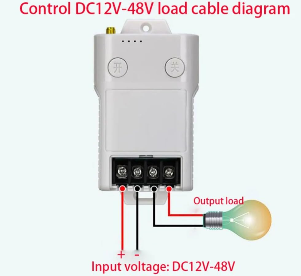Interrupteur 433 MHz DC 12V 24V 48V commande radio 30A plafonnier - 3