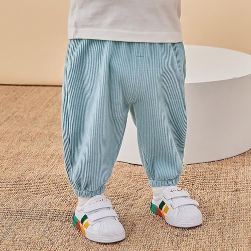 Baby Girl Boy Sweatpants Ribbed Elastic Waist Spring Fall Jogger Pants2