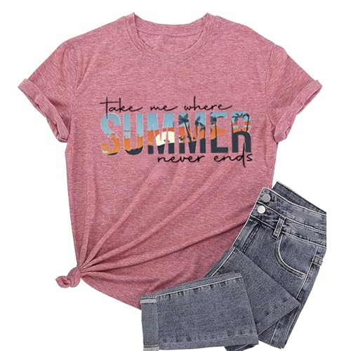 Image of Vacay Mode T Shirts for Women Summer Beach Hawaii Vacation Short Sleeve Tops Holiday Cruise Getaway T Shirts