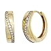 Produktbild JOBO Creolen rund 333 Gold Gelbgold teilrhodiniert Zirkonia Ohrringe Klappmechanik