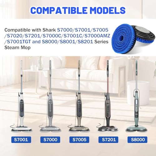 Image of New Upgrade Replacement Brush Heads for Shark S7000 /S7001 /S7005 /S7201 /S7000AMZ /S8000 /S8001 /S8201 Steam Mop Pad, Professional Cleaning and Polishing, Deep Cleaning Hard Floors-2 Pack
