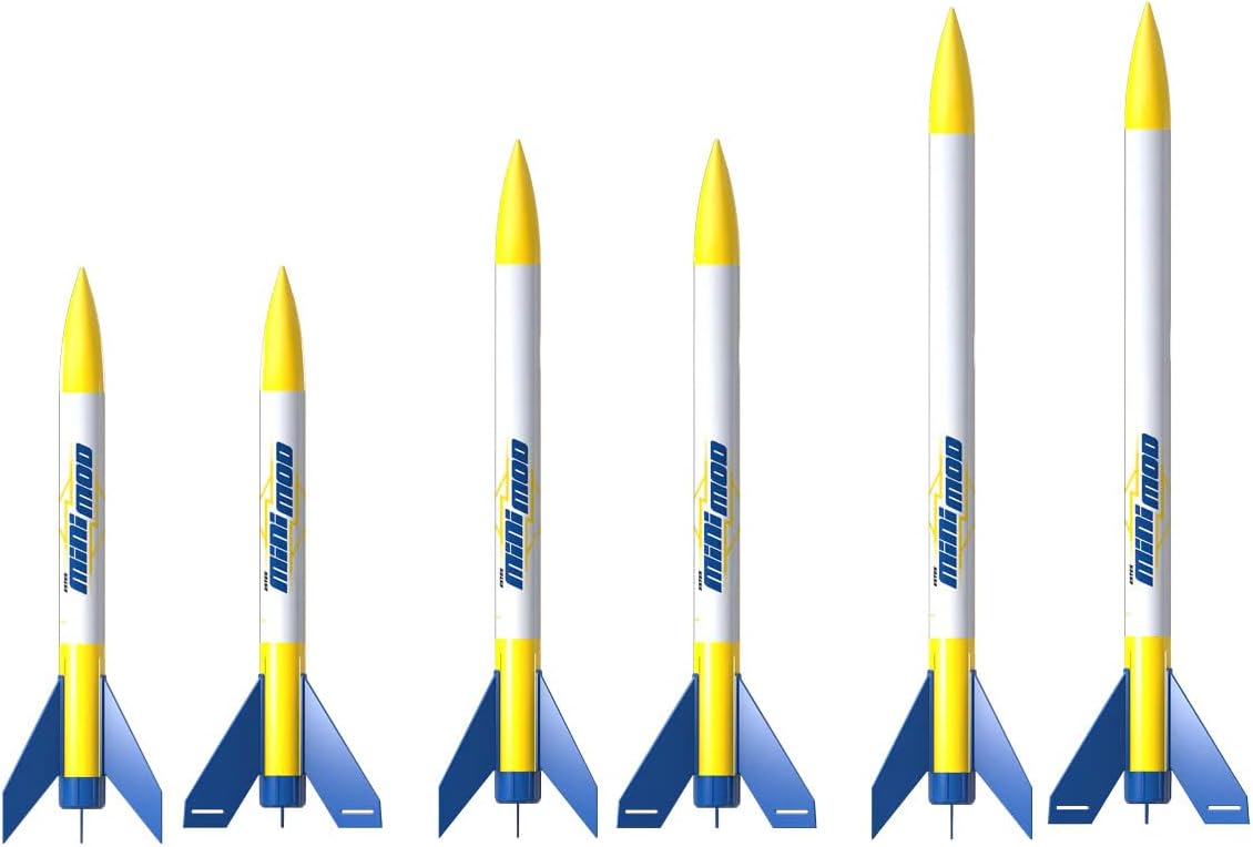 EX ELECTRONIX EXPRESS Mini Mod 13mm STEM Model Rocket Starter Set, Launch Pad, Electron Beam Controller, 9-13 Inch Length, 0.7oz, Streamer Recovery