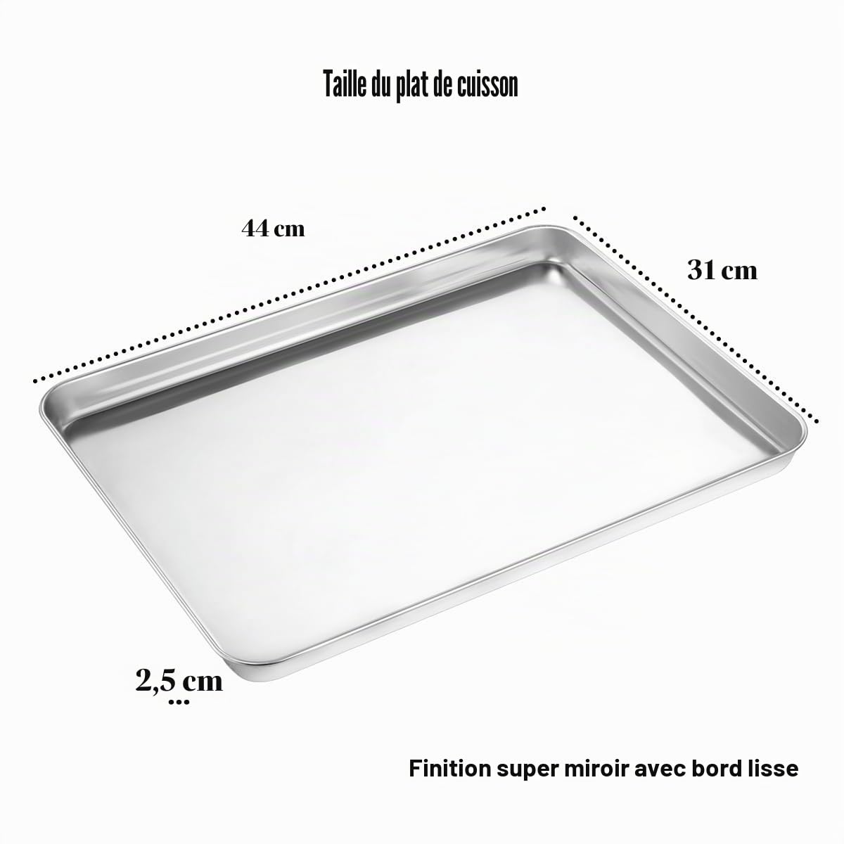 Wildone Lot de 2 plaques de cuisson en acier inoxydable - Dimensions : 45,7 x 33 x 2,5 cm - Non toxiques et résistantes - Finition miroir - Antirouille et facile à nettoyer