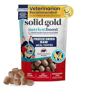 Solid Gold Freeze Dried Dog Food Made with Real Beef Pumpkin and Superfoods Freeze Dried Raw Dog Food to Serve as a Meal Food Topper or Dog Treat 15 OZ