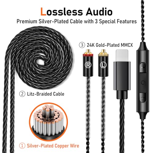 Image of Audiovance Vibes 202ML HiFi Wired Earbuds for iPhone 14 /13 /12 /11 /X, Pro Max
