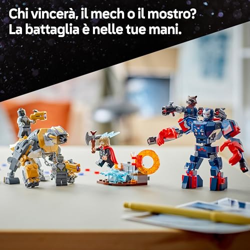 | Marvel Avengers: Endgame Thor Contro Chitauri - Giocattolo con Mech, Figura di Gorilla e 7 Minifigure tra cui Thor, Rocket e Iron Patriot - Regalo da Supereroi per Bambini da 8 Anni - 76322 - Lego - Immagine 7
