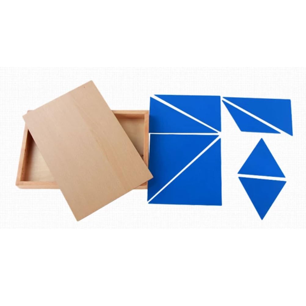 Drewniane trójkąty konstrukcyjne Montessori | Układanka kształtami geometrycznymi, sensoryczna edukacyjna zabawka poznawania kształtów płaskich, klocki nauki geometrii