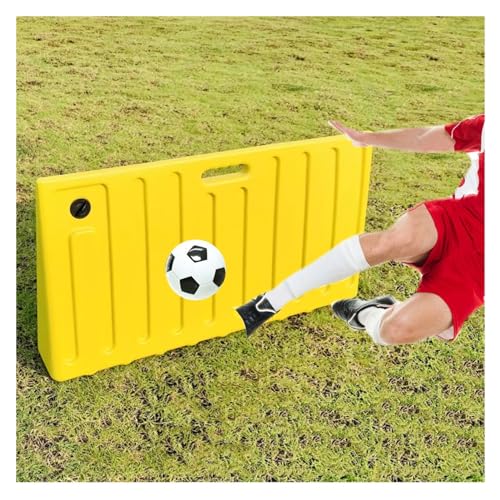Yellow Soccer Rebounder Board Passing Wall, Heavy Duty Soccer Return Trainer Practice Equipment, for Practice Kickback Ball Bounce Back Training