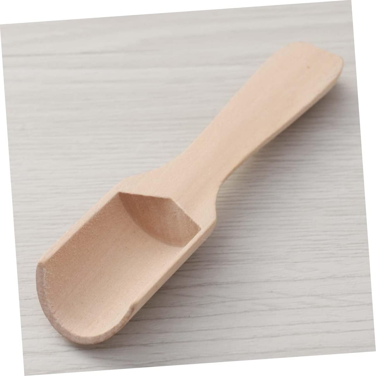 PRETYZOOM 45pcs Natural Wood Tea Spoons Salt Shovel Scoop Flat Handle for Milk Powder Tea Leaves and More Sustainable for Home Commercial Use