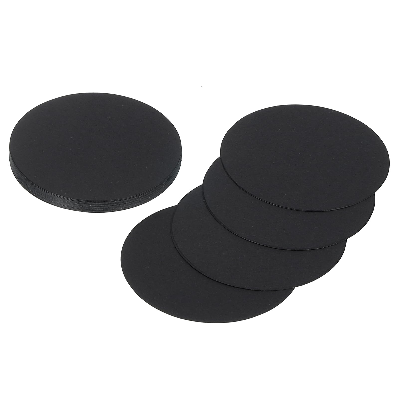 sourcing map 24 Pcs Circle Card Stock, 3.1 Inch Round Cutouts Paper Thick Cardboard Circles for Crafts Paint Supply DIY Projects Bulletin Board Decor, Black โ image 1