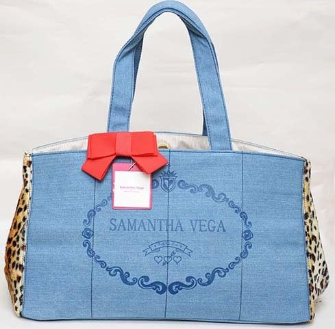 Amazon サマンサベガ Samantha Vega デニム ヒョウ柄 コンビ トートバッグ 84 並行輸入品 トートバッグ