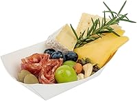 Vista 12 de Bio Tek Botes de papel de 4 onzas, 400 bandejas desechables #25 para alimentos, forro de polietileno, canastas de alimentos de papel turquesa