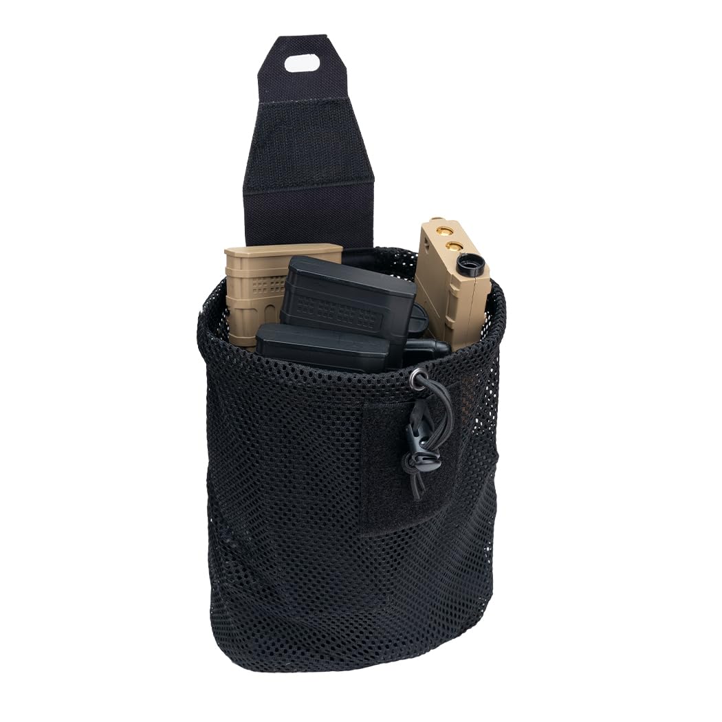 IDOGEAR SPORTS Tactical Molle Dump Pouch Foldable Mag-Net Drawstring Recycle Pouch Recovery Tool Pack for Molle Belt Tactical Vest Backpack (Black) - Image 3