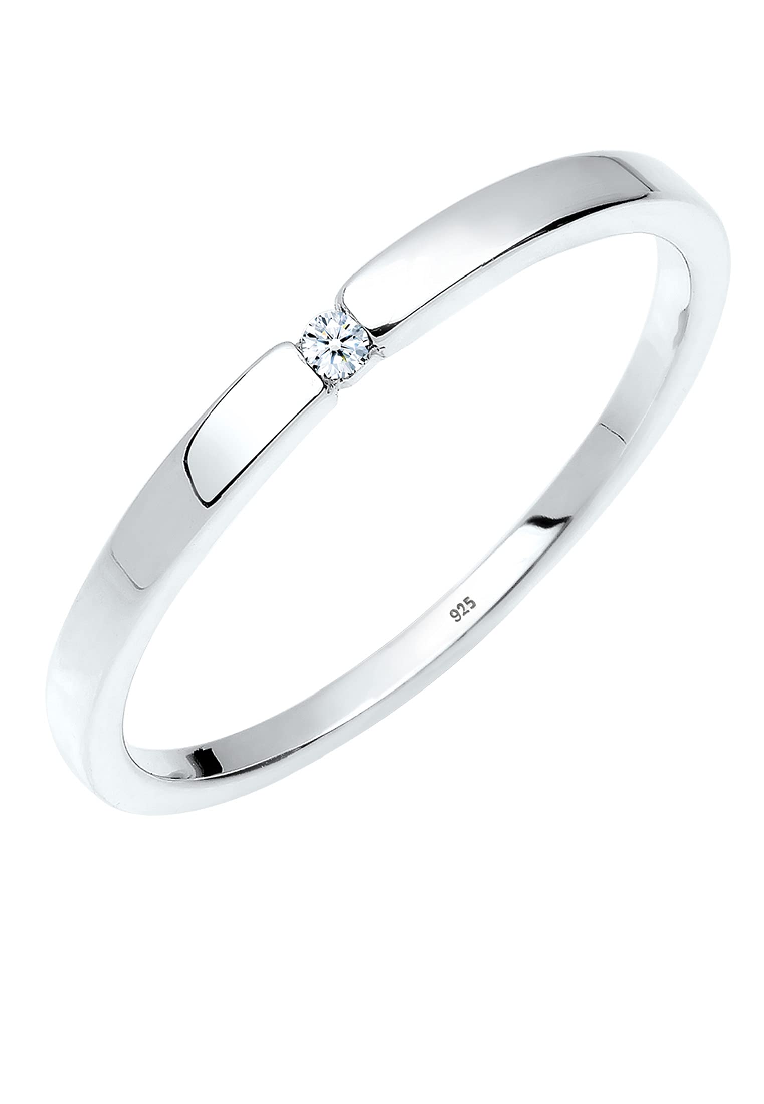 Elli DIAMONDS Ring Women Engagement Ring Classic with Diamond (0.015 ct.) in 925 Sterling Silver