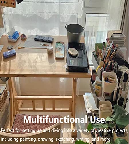 Solid Pine Wood Drafting Table Desk Art & Craft Work Station Drawing Desk Adjustable Angle Drawing Artist Desk, With Stool (Size : 135X85X96Cm) #TOP3