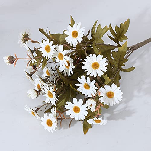 2 Pcs Artificial Flowers, Artificial Daisy Flowers Bulk 14 Inches Long Artificial Silk Flowers Bouquet Realistic Fake Flowers For Wedding Bouquets Home Party Office Grave Christmas Decor (White) #TOP6