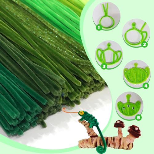 URSDIART Green Pipe Cleaners, 500pcs 7 Assorted Chenille Stems by URSDIART - Used condition - Image 9