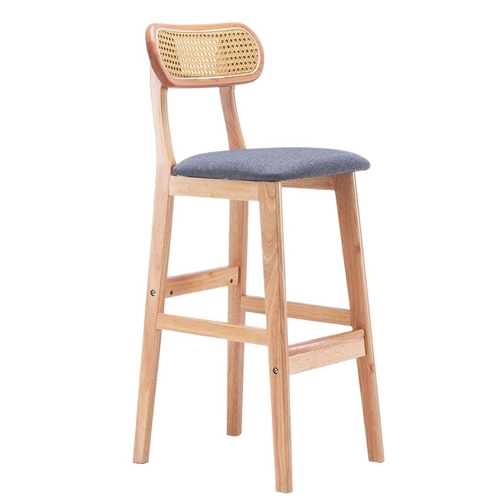Eines C Home Bar Furniture Solid Wood Bar Stool Rattan High Stool Bar Stool Home Restaurant Bar Stool Offee Shop Front High Stools Ounter Barstool(C)