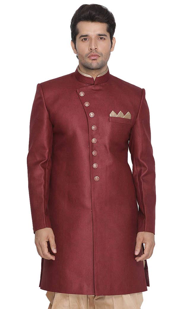 Men's Polyester Regular Fit Casual Cotton Western Sherwani Only Top