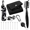 Liliful 12 Pcs Golf Accessories Kit, Include Golf Ball Bag with Hook Towel Tees Magnetic Ball Marker Divot Tool Cleaner Brush for Women Man Gifts
