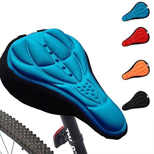 GESUNDHOME - Funda de gel para sillín de bicicleta 3D, de silicona, suave, para bicicleta de montaña, spinning, rojo