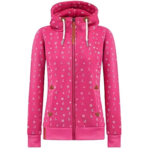 Newbestyle Women’s Floral Fleece Hoodies Lightweight Long Sleeve Full Zip Sweatshirt Jacket Rose Red L Cover