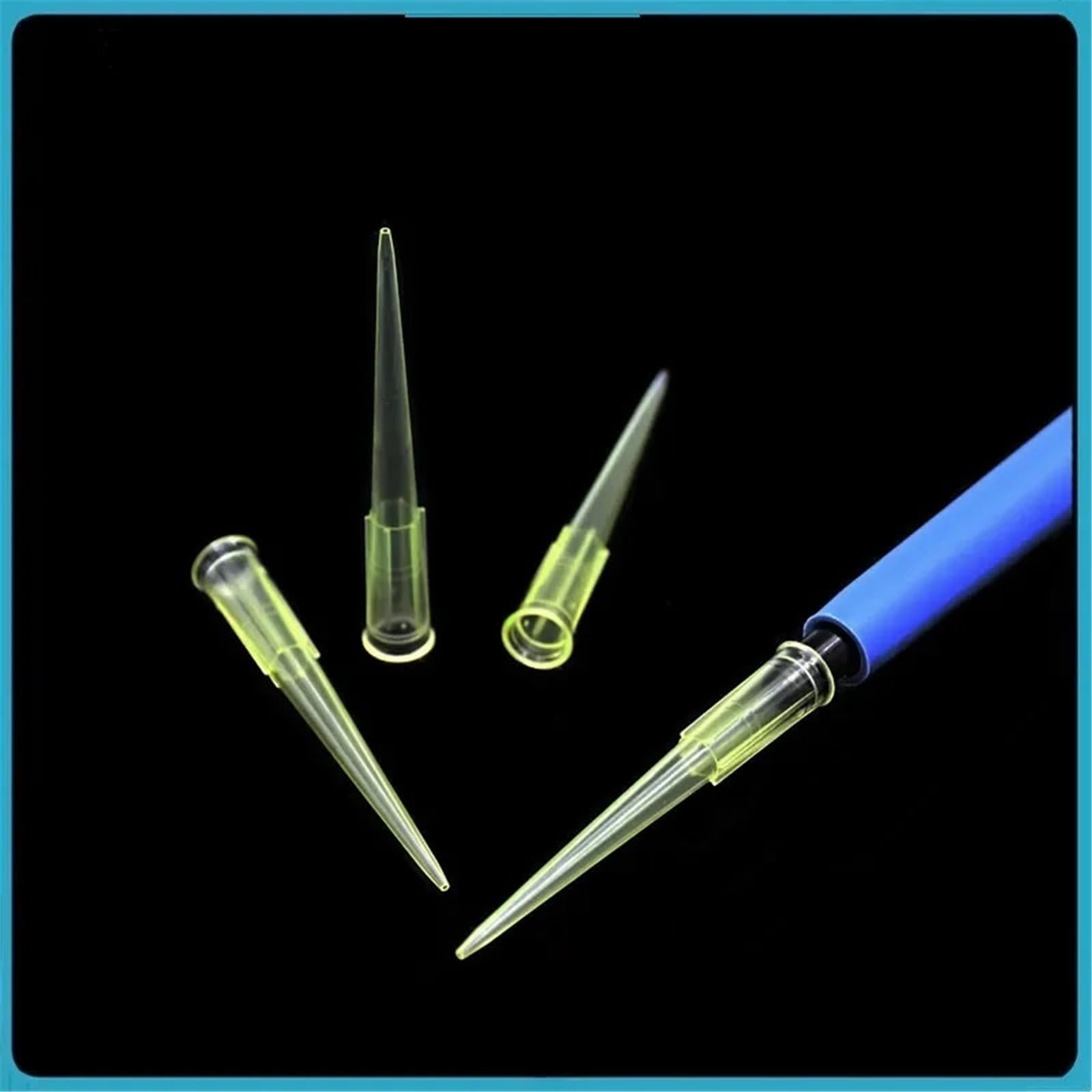Kunststoff-Pipettenspitzen 5, x 50 mm, passend for die meisten Pipetten, Einweg-PP-Universalpipettenspitzen, gelb, for 20–200 µl, 1000 Stück/Packung