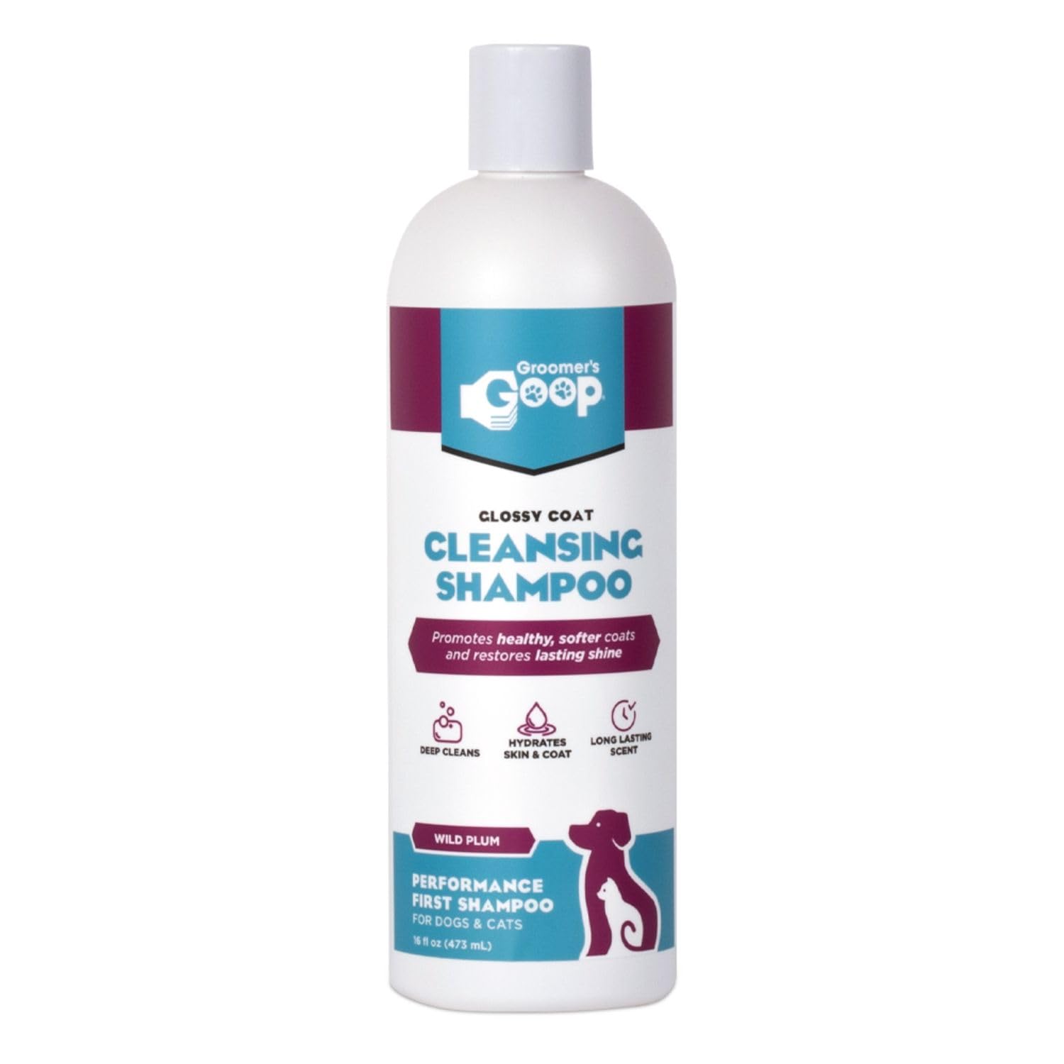 Groomer’s Goop Glossy Coat Cleansing Pet Shampoo - Deep Cleansing Formula Enhances Shine & Luster in Dog & Cat Coats, Moisturizes Skin, Rich Lather - 16 oz Bottle