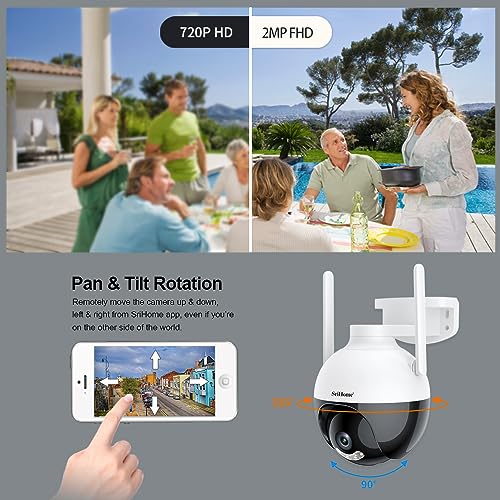 Image of Srihome SH045 Full HD 1920 * 1080p WiFi IP Camera WiFi Home Security CCTV Camera Pan & Tilt 2 Way Talk Color Night Vision Sleep Mode AI Motion Detection Supports MicroSD Card Upto 128GB