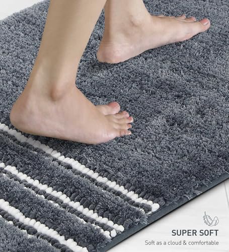 Image of Obsessions Ultra Soft Solid Bath Mat - Premium 1950 GSM Density, Anti-Skid Safety Backing & Superior Absorbency for Quick-Dry Comfort (40x60 cm, Charcoal)