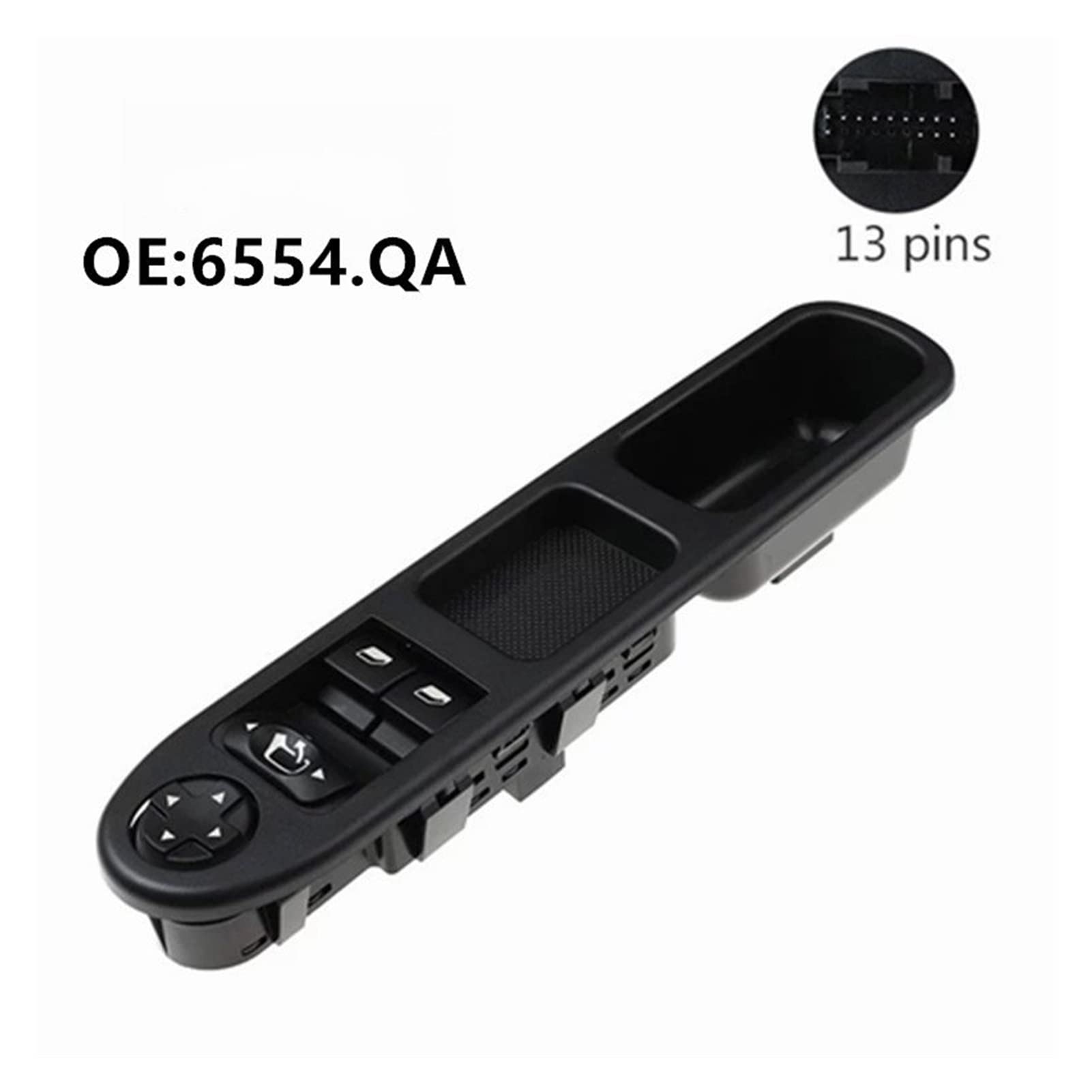 Interruttore Alzacristalli Per Peugeot 207, 207SW, 207CC - Pulsante Elettrico, Compatibile 6554.QA