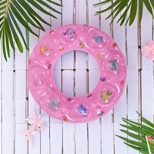 Image of Pack of 04 Crystal Lap Double Thick Swim Safety Ring, Inflatable Blow Up Baby Float Floating Raft Tube for Swimming Pool 3+ Years Kids - 70cm BY- SEKOY
