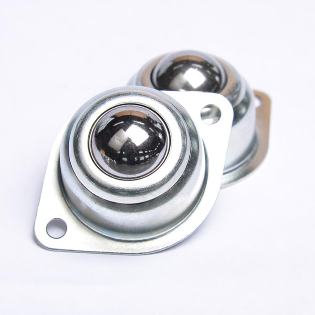 Lot de 5 Roulettes Universelles à Billes en Acier Pivotantes 360° pour Robot et Modélisme Roues Rondes Argentées Montage Facile à Deux Trous Usage Industriel et Manutention