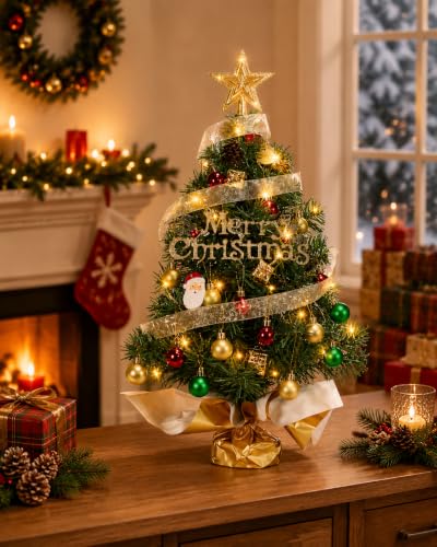 Noiclub 24 Inch Mini Christmas Tree with 50 LEDs, DIY Kit, Battery Powered - image 5