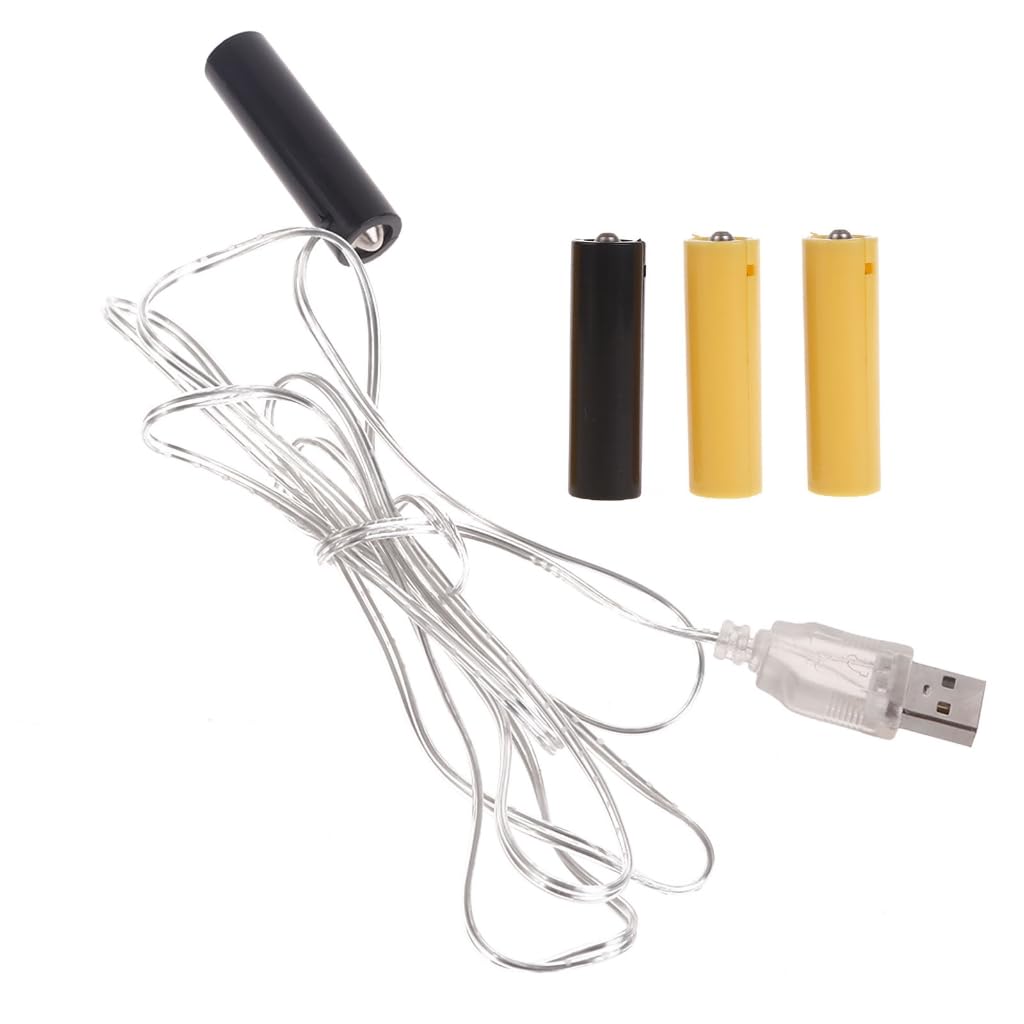 Elnwnnkc AA Battery Eliminators Power Supply Adapter Replaces AA Batteries for LED Lights Electric Clock Christmas Tree