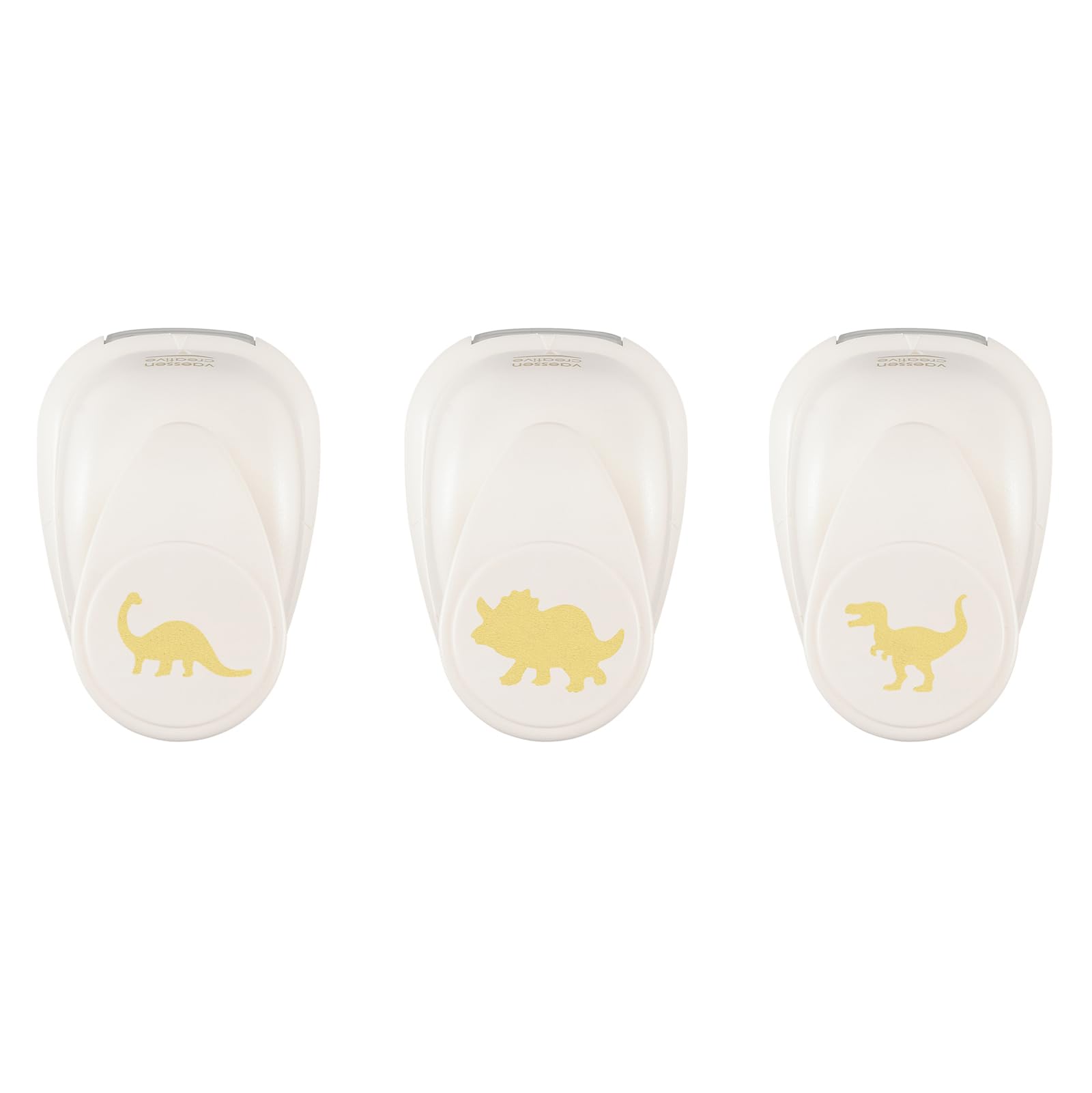 Vaessen Creative Craft Punch Set 3 pcs - Dinosaurs ⌀ 0.5 x 0.9", 0.6 x 0.9" and 0.7 x 0.9" - for Paper Crafting, Card Making and Scrapbooking