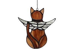 BOXCASA Angel Cat Memorial Gift Stained Glass