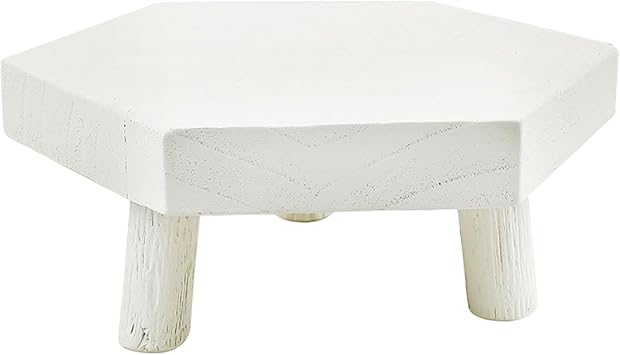 Wood Plant Stand Stool, Wood Stool Planter Stand Base Holder Hexagonal Flower Holder Pedestal, Home Decor for Potted Plants, Indoor Outdoor Succulents