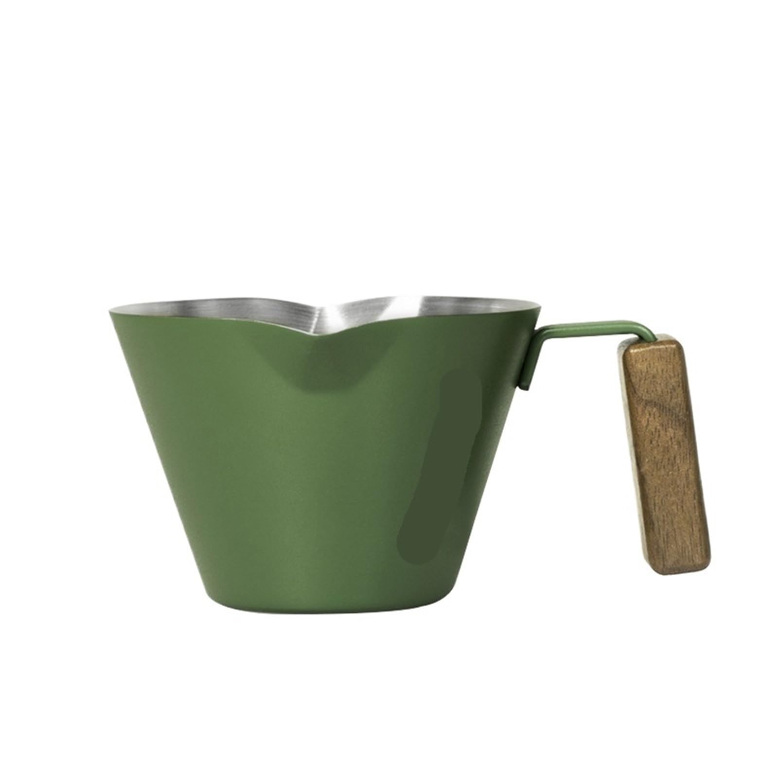 Tazas medidoras de acero inoxidable, taza de extracción de Espresso de doble boca, 100ml con herramientas de cocina a escala, 2 uds.(Green)