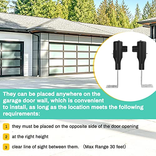 Image of for Genie Garage Door Sensor, Replacement for Genie /Overhead Garage Door Sensor, Compatible with Genie /Overhead Garage Door Opener Made After 1993, Item Includes Two Sensors (Receiving&Sending)